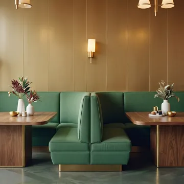 Custom L shaped restaurant booth seating