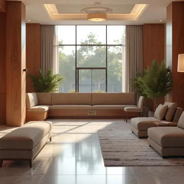 Commercial seating upholstered in coordinated fabrics