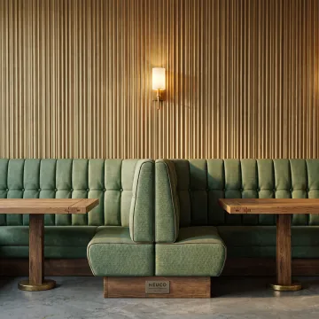 Single upholstered restaurant booth seating