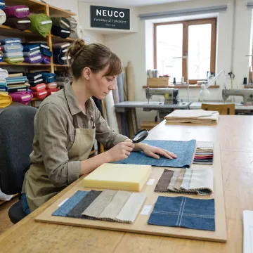 Fabric samples and sewn commercial cushion components