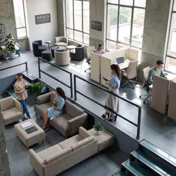 Modern Minnesota office with upholstered seating