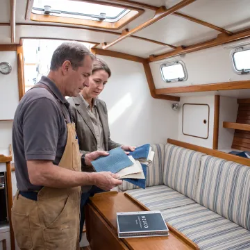 Marine upholstery fabric selection