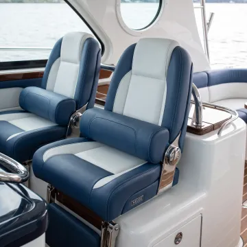 Custom upholstered boat seating
