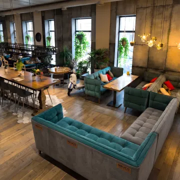Custom upholstered commercial banquette seating