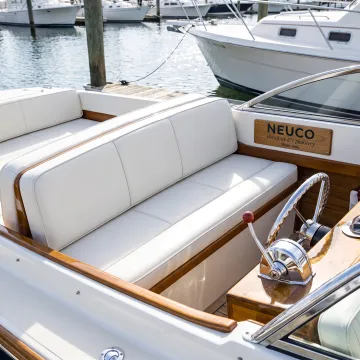 Refreshed boat seating with custom upholstered cushions