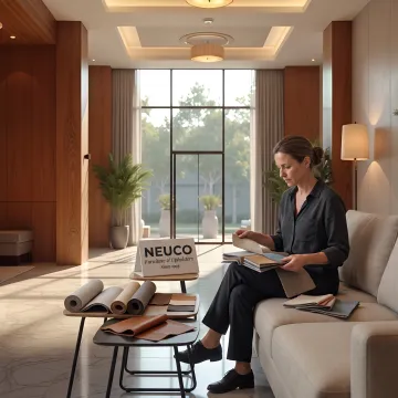 Commercial lounge furniture being selected