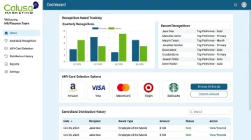 Calusa Marketing gift card rewards platform dashboard interface screenshot