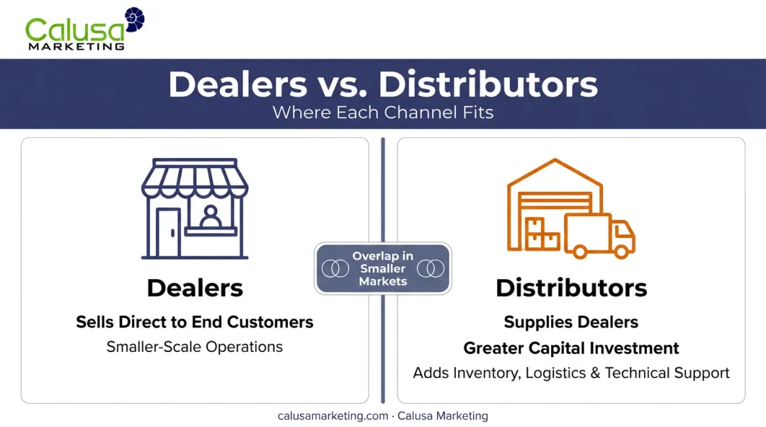 Dealer versus distributor roles and responsibilities comparison chart