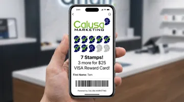 Digital loyalty punch card displayed in customer's mobile wallet
