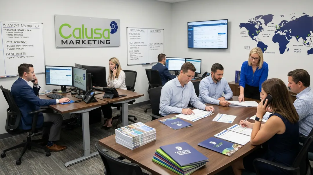 Calusa Marketing fulfillment team managing travel incentive logistics