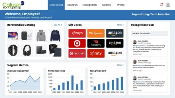 Calusa Marketing employee engagement and rewards platform dashboard interface