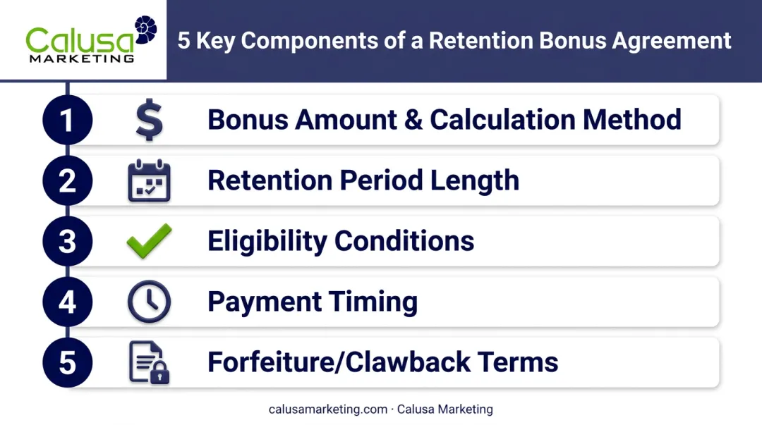 Five essential components of a retention bonus agreement checklist