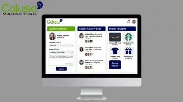 Cloud-based employee recognition platform dashboard showing real-time reward logging