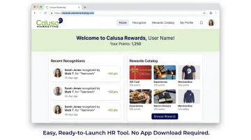Calusa Marketing cloud-based employee recognition and rewards platform dashboard