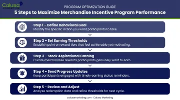 5-step merchandise incentive program optimization process flow diagram