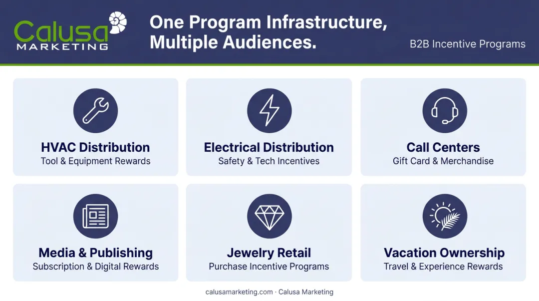 Merchandise incentive program flexibility across six industries comparison chart