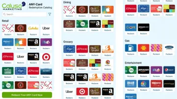 ANY-Card digital voucher catalog interface displaying 100+ gift brands