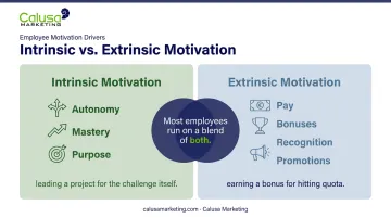 Intrinsic versus extrinsic workplace motivation drivers comparison chart