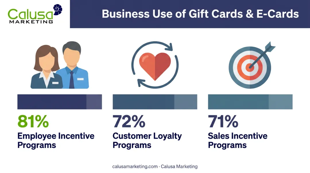 Business gift card adoption rates for employee loyalty and sales incentive programs