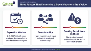 Three key factors affecting travel voucher usable value comparison chart
