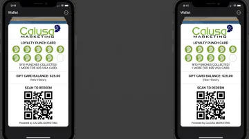 Digital loyalty punch card displayed on smartphone mobile wallet screen