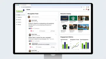 Calusa Marketing recognition platform dashboard showing rewards and engagement metrics
