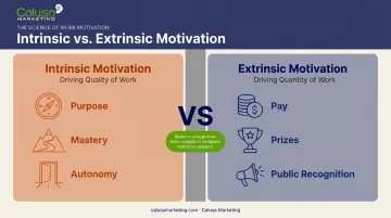 Intrinsic versus extrinsic sales motivation comparison infographic quality quantity
