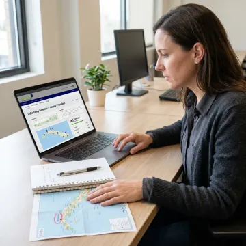 Travel planner reviewing Cuba itinerary