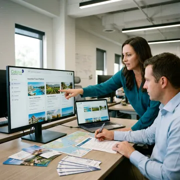 Team planning a corporate incentive travel program