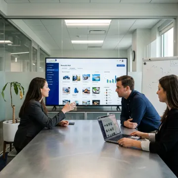 Team planning an employee rewards program