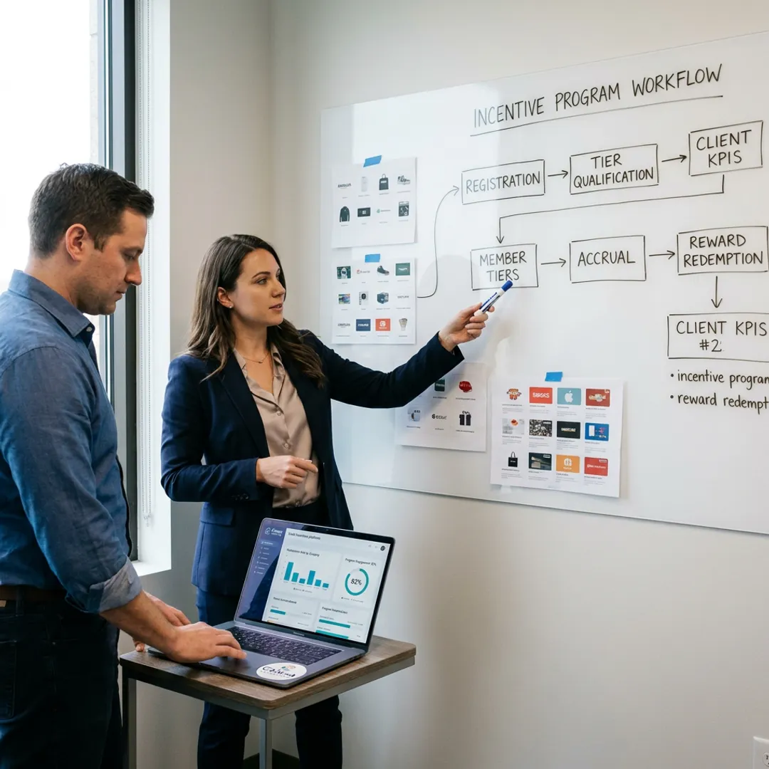 Team planning an incentive marketing program