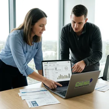 Travel planner reviewing group itinerary