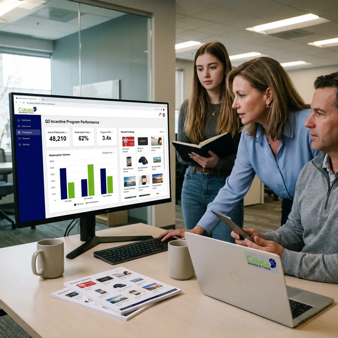 Team planning an incentive program dashboard