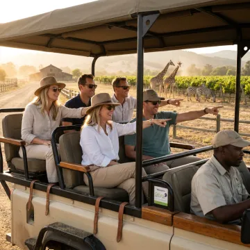 Sales team on a safari winery incentive trip