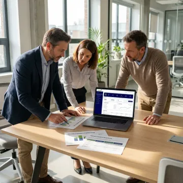 Team planning an employee rewards program