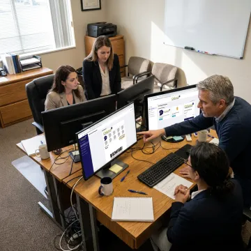 Team planning a digital gift card rewards program