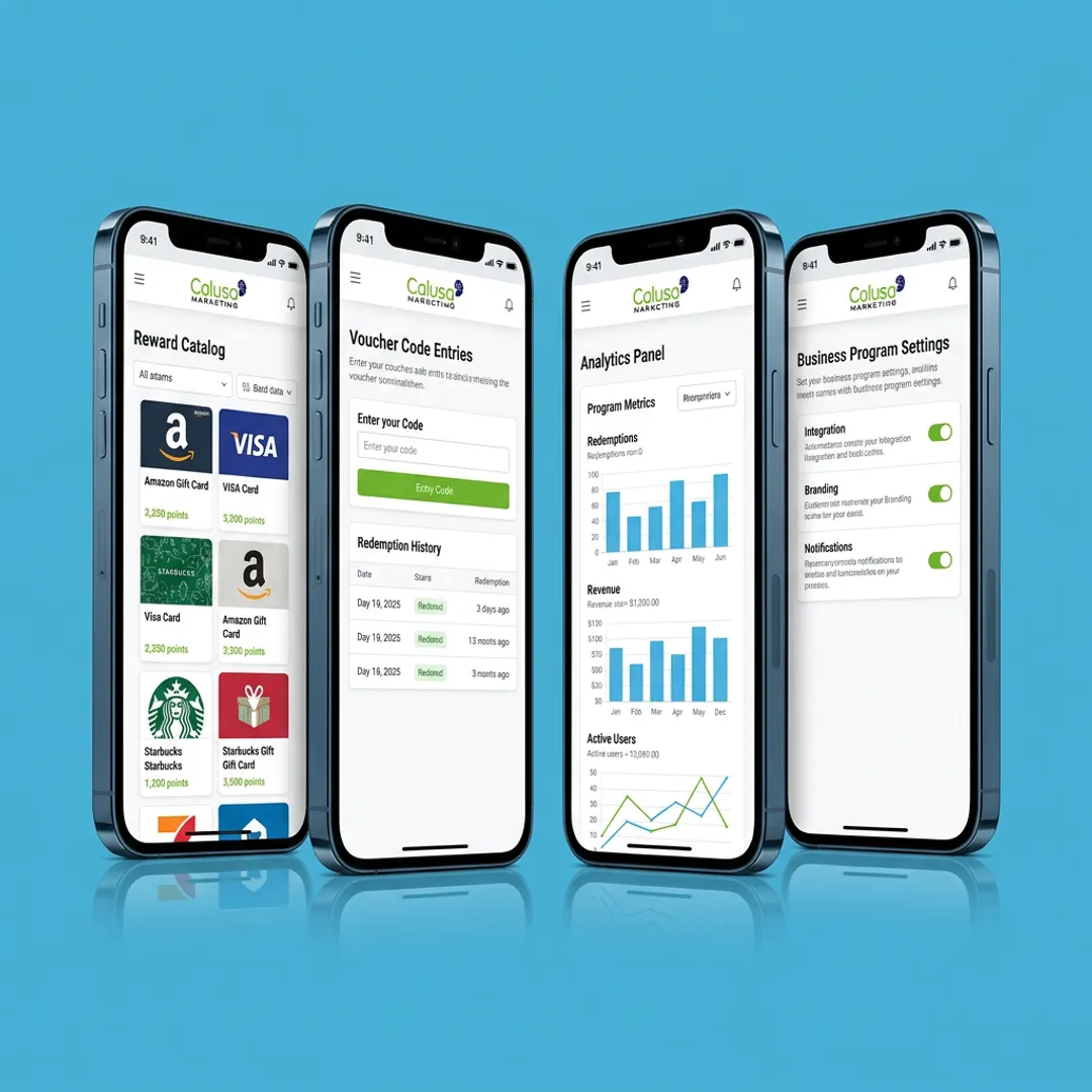 Digital gift card software dashboard