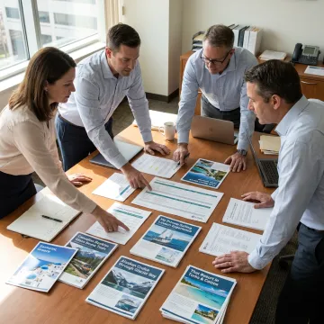 Team planning employee travel rewards program