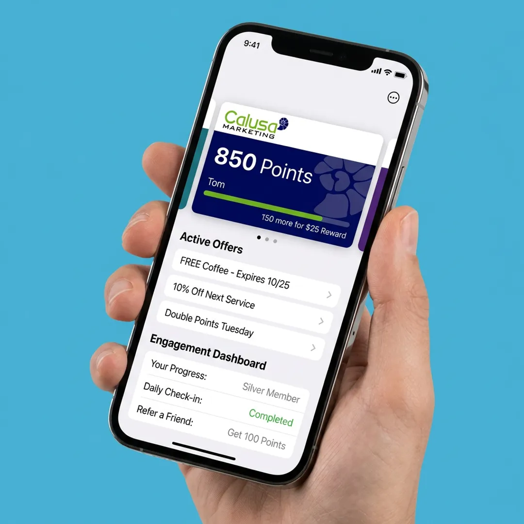 Mobile wallet loyalty card on smartphone