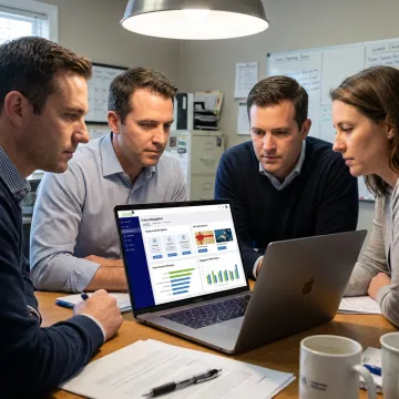 Team planning an employee benefits rewards program