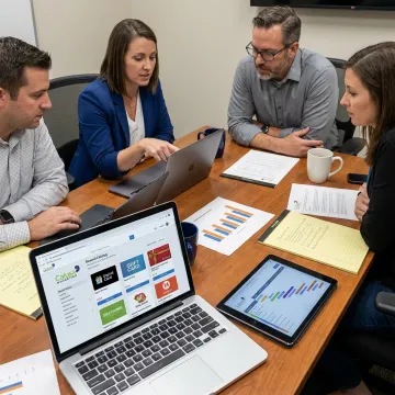 Incentive program team reviewing gift card strategy