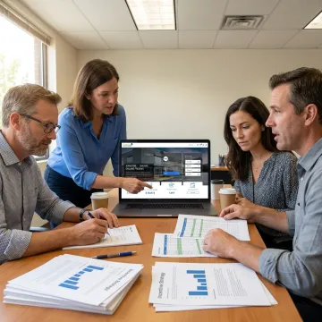 Team reviewing loyalty program performance dashboard