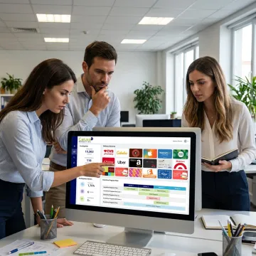 Team reviewing wellness rewards program dashboard