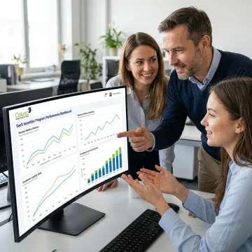 Team reviewing incentive performance dashboard
