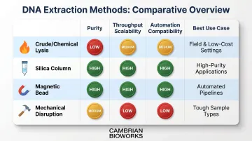 Four DNA extraction methods comparison purity throughput and automation compatibility