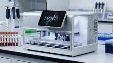 Cambrian Bioworks Manta magnetic bead cfDNA extraction platform device close-up