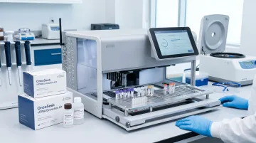 Manta automated cfDNA extraction platform processing liquid biopsy samples in clinical lab