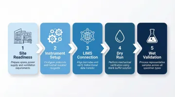 Five-step automated nucleic acid extraction workflow integration sequence process flow