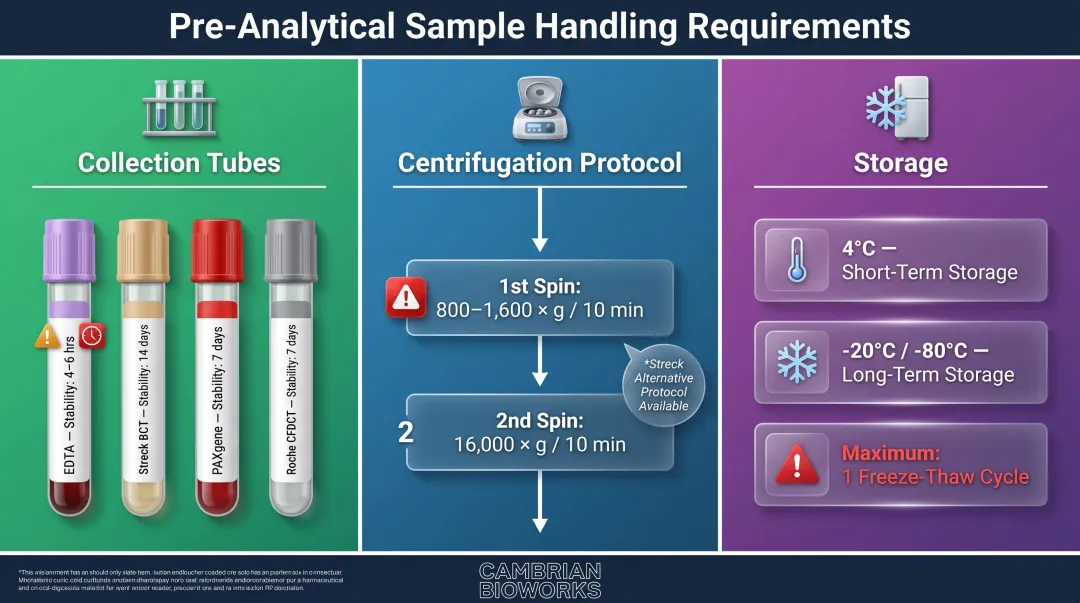 cfDNA sample collection storage and centrifugation protocol steps for ddPCR testing