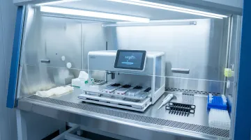 Manta cfDNA extraction system compact automated instrument on laboratory bench